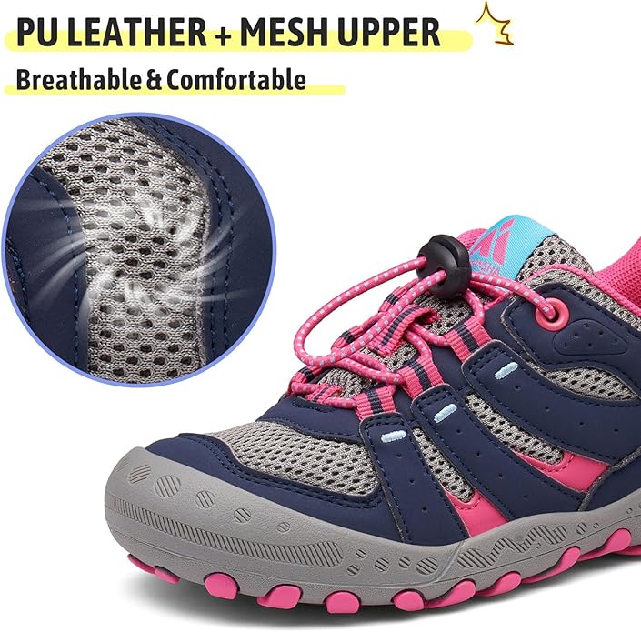 Mishansha Kids Hiking Boots Toddler Girls Boys Hiking Shoes Water-Resistant Anti-Collision Non-Slip Athletic Outdoor Trekking Boots