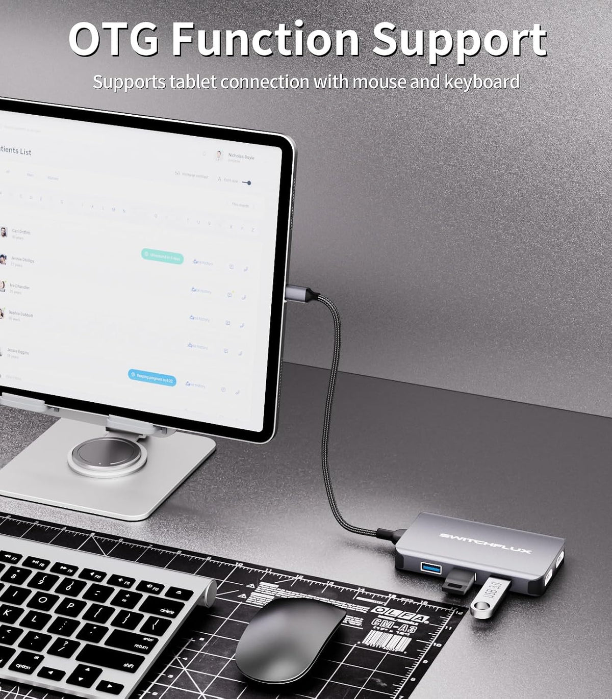 SWITCHFLUX Adapter,6 1 4K 2HDMI,3USB Port,100WPD USB C Docking Station Dual Monitors in USB C Hub for Dual HDMI