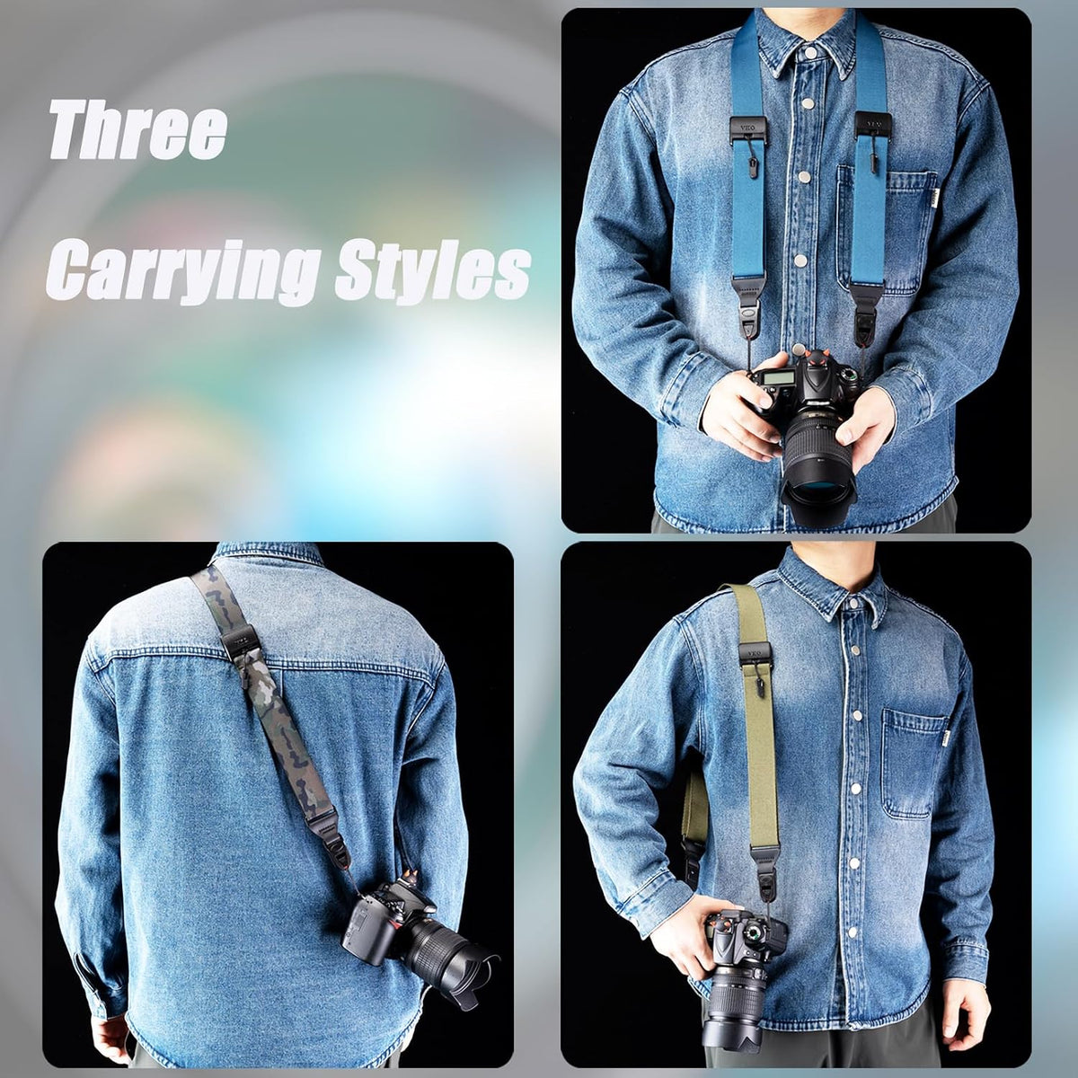 VKO Quick Release Adjustable Neck & Shoulder Strap - Ideal for DSLR & Mirrorless Cameras