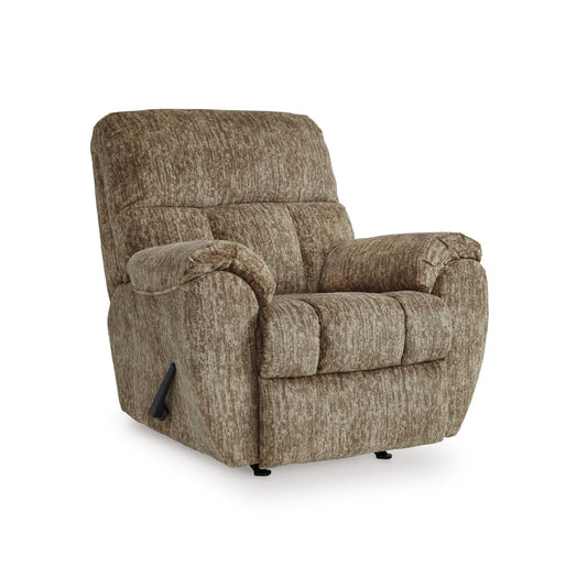 Signature Design by Ashley Rampant Casual Manual Rocker Recliner with Pillow-Top Arms, Light Brown