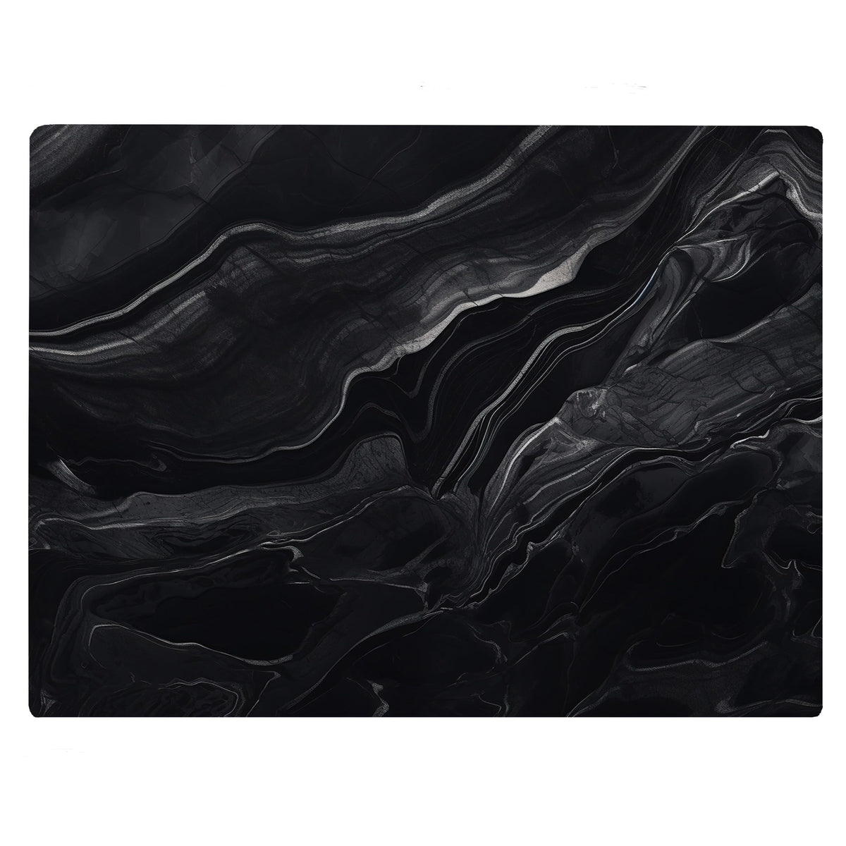 Black Marble Kitchen Glass Cutting Board Ocean Decorative Gift Marbled Granite Stone Rock Gift For Her Mom Wife (Black Marble)
