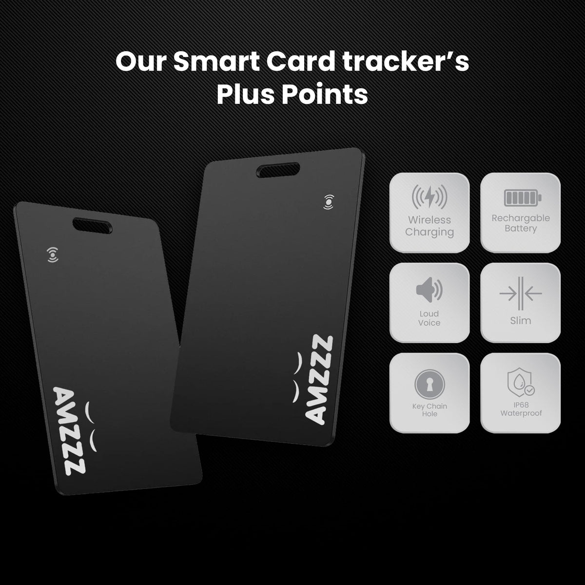 Pack 2 MFi Certified Wallet Tracker Card, Ultra-Slim 0.07in Rechargeable Item Finder, Compatible with Find My App (iOS Only), IP68 Waterproof Bluetooth Tracker Perfect for Wallets, Bags, Passport
