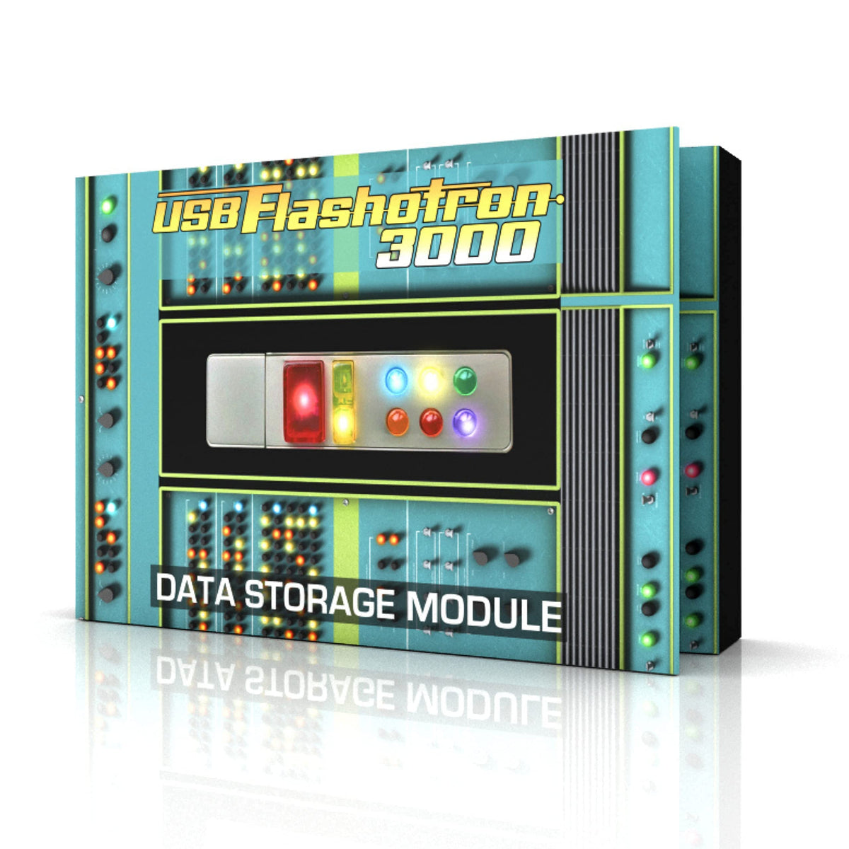 Retro USB Light Up Memory Stick, Flash Drive w/LED 1950's Retro Sci-fi Space Age Action and Totally Cool Storage/Gift Box (Matte Finish)