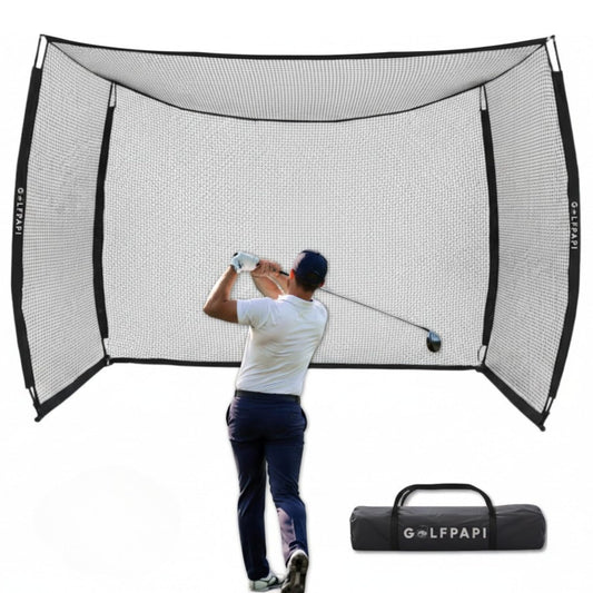 GOLF PAPi Mobile Golf Simulator Net – 10ft Compact Practice Net with Steel Frame & Impact Screen – Indoor & Outdoor Golf Training for Backyard, Garage & Home Sim Setup (Without Simulator Screen)