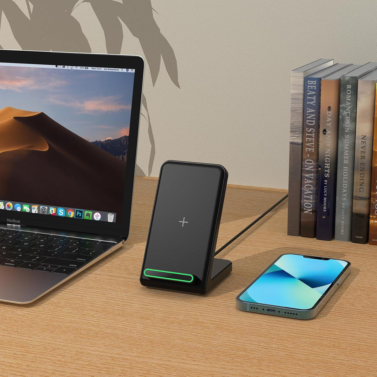 Cesbiomo 15W S24/S23/S22/S21/S20, 17/16/15/14/13/12/11/XR/8, 9 8 7,and Fast Wireless Charger, Wireless Charging Stand