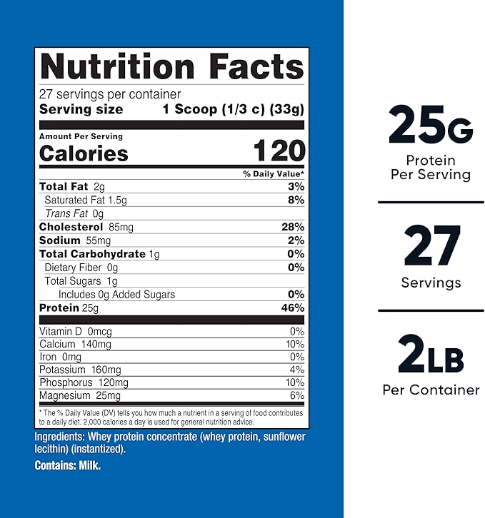 Nutricost Whey Protein Concentrate (Unflavored) 2LBS - Gluten Free & Non-GMO