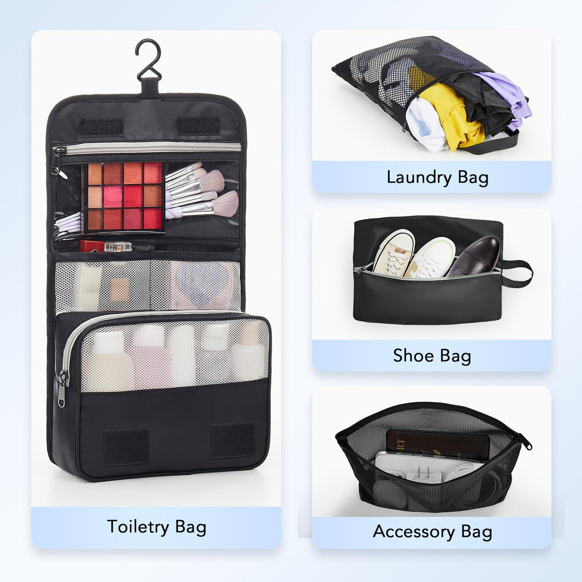 10 Set Compression Packing Cubes for Travel Essentials,Compressible Expandable Packing Cubes for Suitcase,OlarHike Luggage Organizer Bags for Travel,Handy Helper for Organizing Clothes(Black)