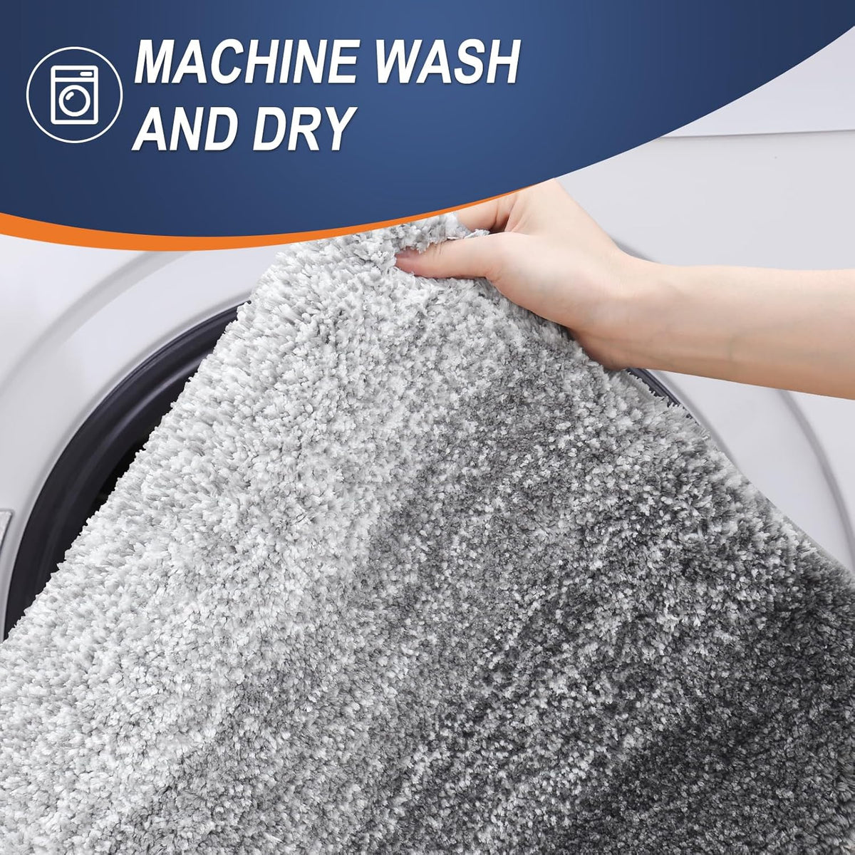 OLANLY Large Bathroom Rugs - Extra Soft Microfiber Mat 59x35 | Quick Dry & Machine Washable, Grey