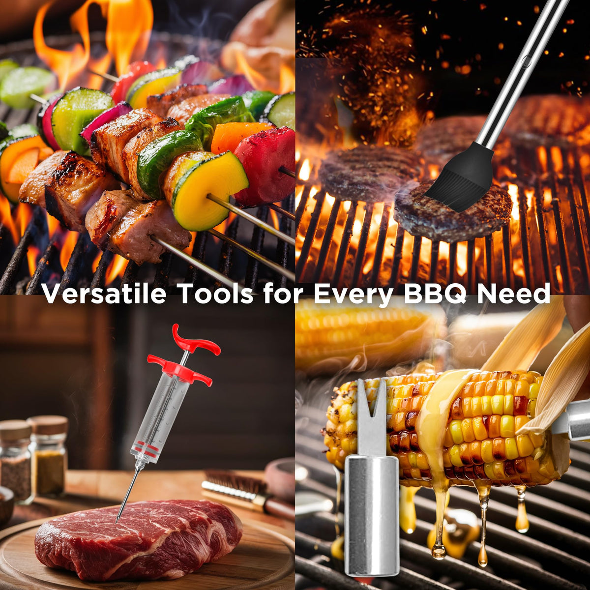 Kaluns BBQ Accessories, Complete Grill Set Dad Gifts for Fathers Day, 40 Pcs Premium Heavy Duty Stainless Steel Barbecue Grill Accessories for Outdoor Grill Gifts for Men