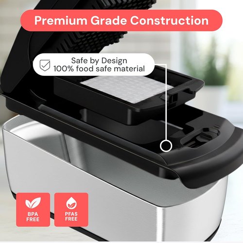 Fullstar Pro Chopper - 9-in-1 Vegetable Chopper & Spiralizer with Container | Kitchen Essential in Stainless Steel Black