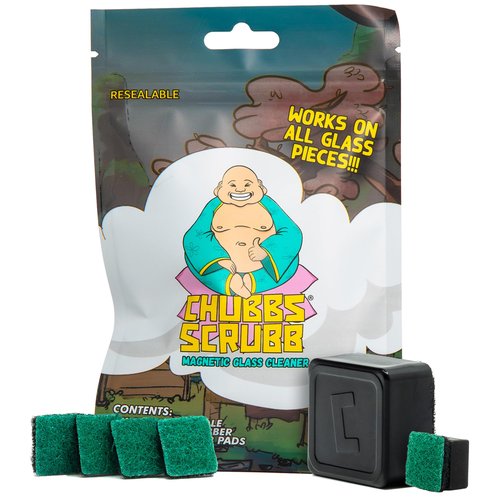 Chubbs Scrubb Magnetic Glass Cleaner Kit - Mini Magnet Scrubber for Hard-to-Reach Stains on Glass, Ceramic & Metal