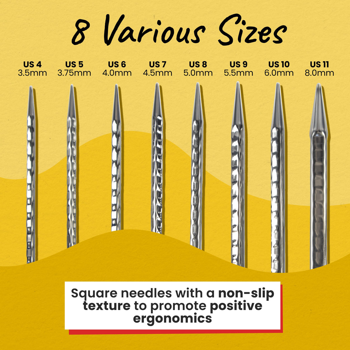 skacel by addi addiClick Interchangeable Knitting Needles Set, Circular Needle Kit with Standard Rocket 2 (Squared) Plated Brass Tips and Nylon Cords