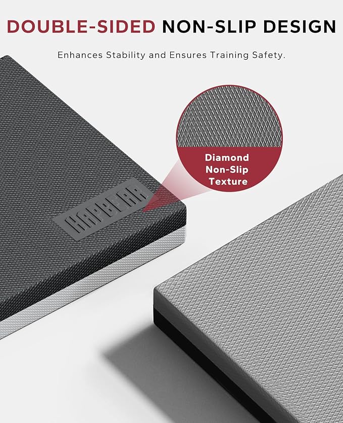 HAPBEAR Exercise Balance Pad - 15"x12" Non-Slip Textured Bottom Stability Training Mat - 2.25" Thick Soft Cushioned Foam for Physical Therapy, Core Training & Home Workouts