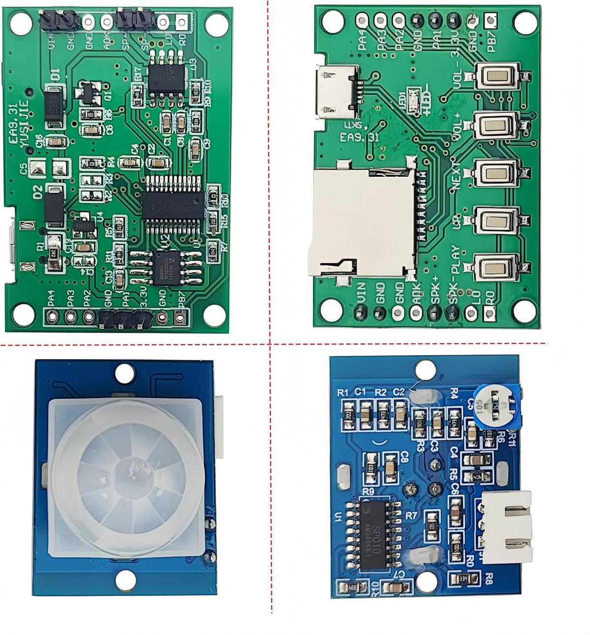 Yuuhseel MP3 Music Voice Recording Audio Module Kit DIY Welcomer Sound Recording Board with Speaker and PIR Motion