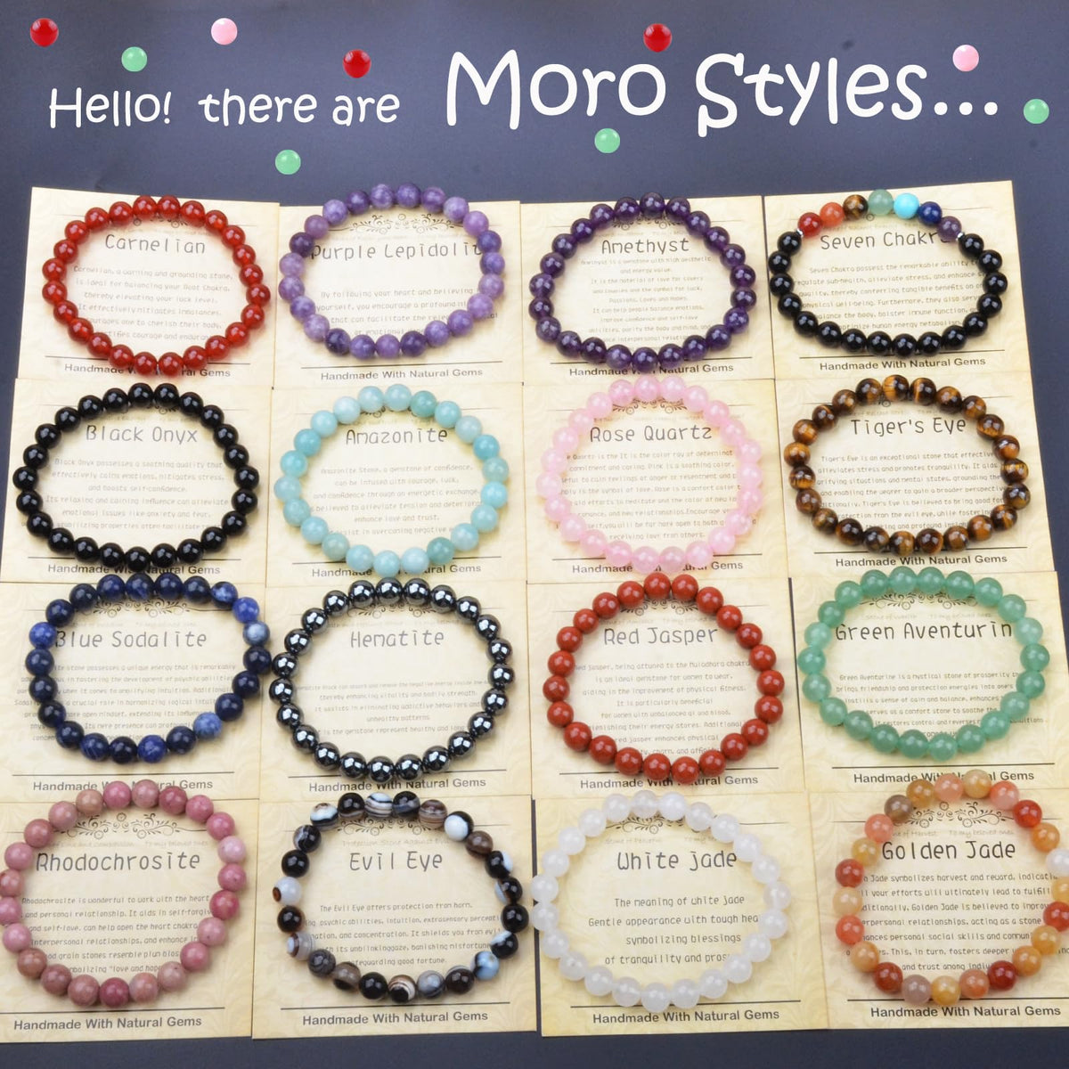 CHCCOYE 6mm Natural Healing Gemstone Bracelet Handmade Yoga Stretch Elastic Bracelet Stress Relief Crystal Jewelry for Men and Women (6mm Lapis Lazuli)