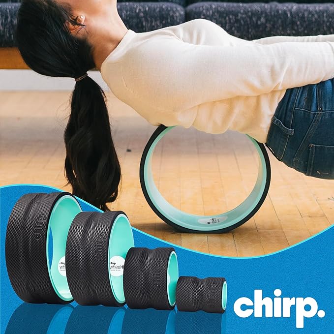 Chirp Wheel Foam Roller ??Targeted Back & Neck Relief, Lumbar Spine Stretcher, Spinal Decompression Back Stretcher, Massage Roller with Density Foam for Physical Therapy, Supports 500lbs, 4-Pack Mint