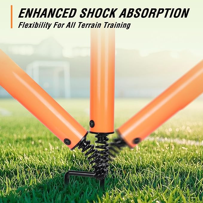 Hikeen Telescopic Length Soccer Poles Fixed & Collapsible Options Agility Training Hurdles and Football Obstacle for Teenager Soccer Training Outdoor Sports Speed Training Equipment