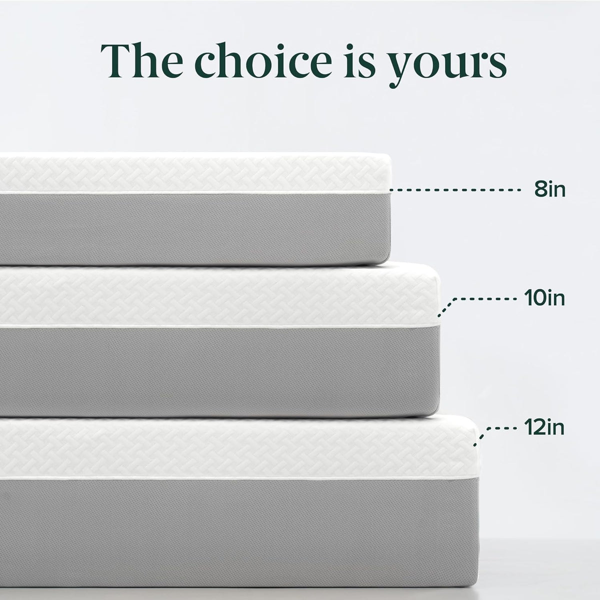 Zinus 12 Inch Green Tea Memory Foam Mattress - Queen Size, Fiberglass Free, Medium Feel, Breathable Design