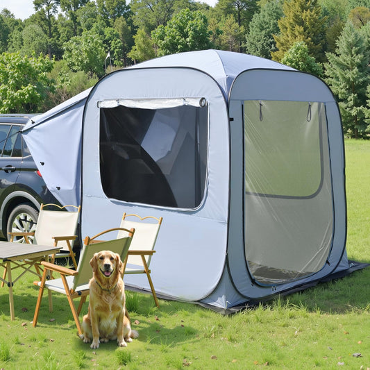 Alvantor® Tailgate SUV Tent for Cars – 6x6x6.6ft Waterproof & UV-Resistant Car Camping Tents with Full Mesh & PVC, Fits SUV, MPV – Portable Instant Setup Tent for 2-3 People