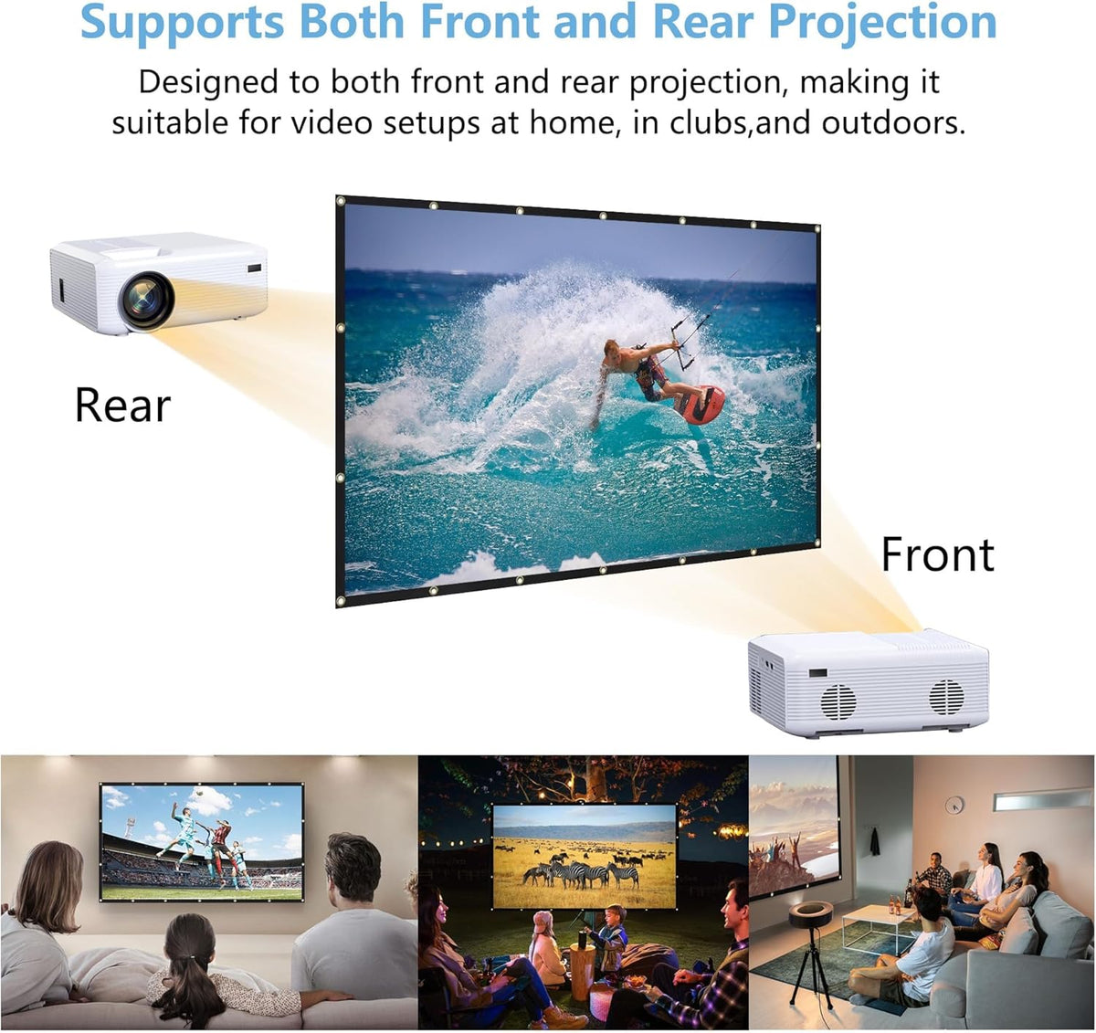 YGSKK 120-inch 16:9 4K Projection Screen, Foldable and Washable Portable Movie Screen, Anti-Wrinkle, Easy-to-Install