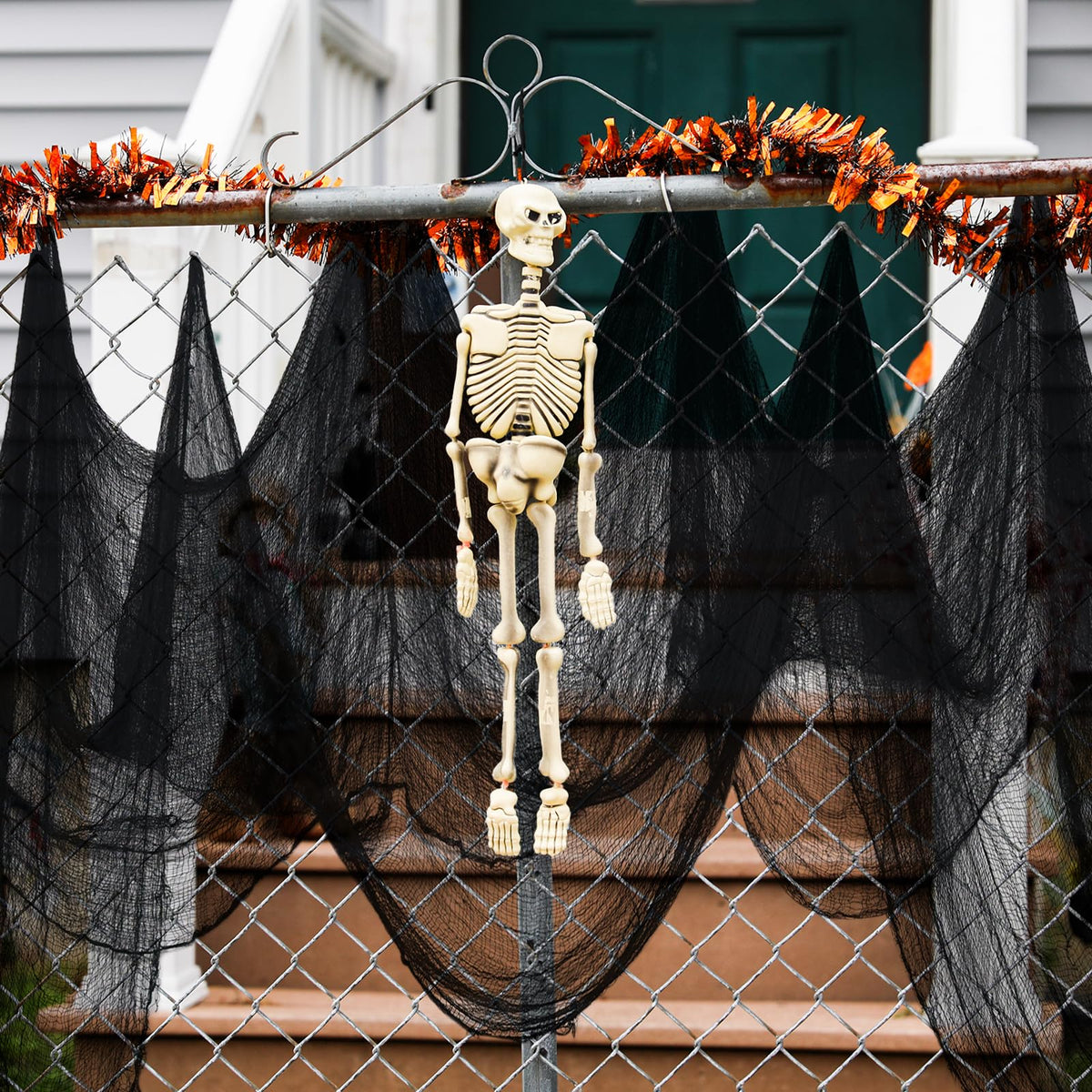 Diteryy Halloween Creepy Cloth 400 x 85 Inch Black Halloween Spooky Fabric with Cobwebs and Spiders Creepy Gauze Cloth Scary for Party Haunted House Decoration Outdoor Entrance