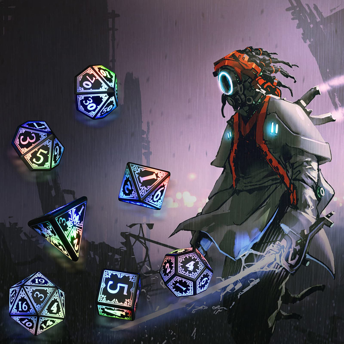 HTPOW Light up LED Dice Set Shake to Glowing DND Dice for Dungeons and Dragons Role Playing Dice Tabletop Games