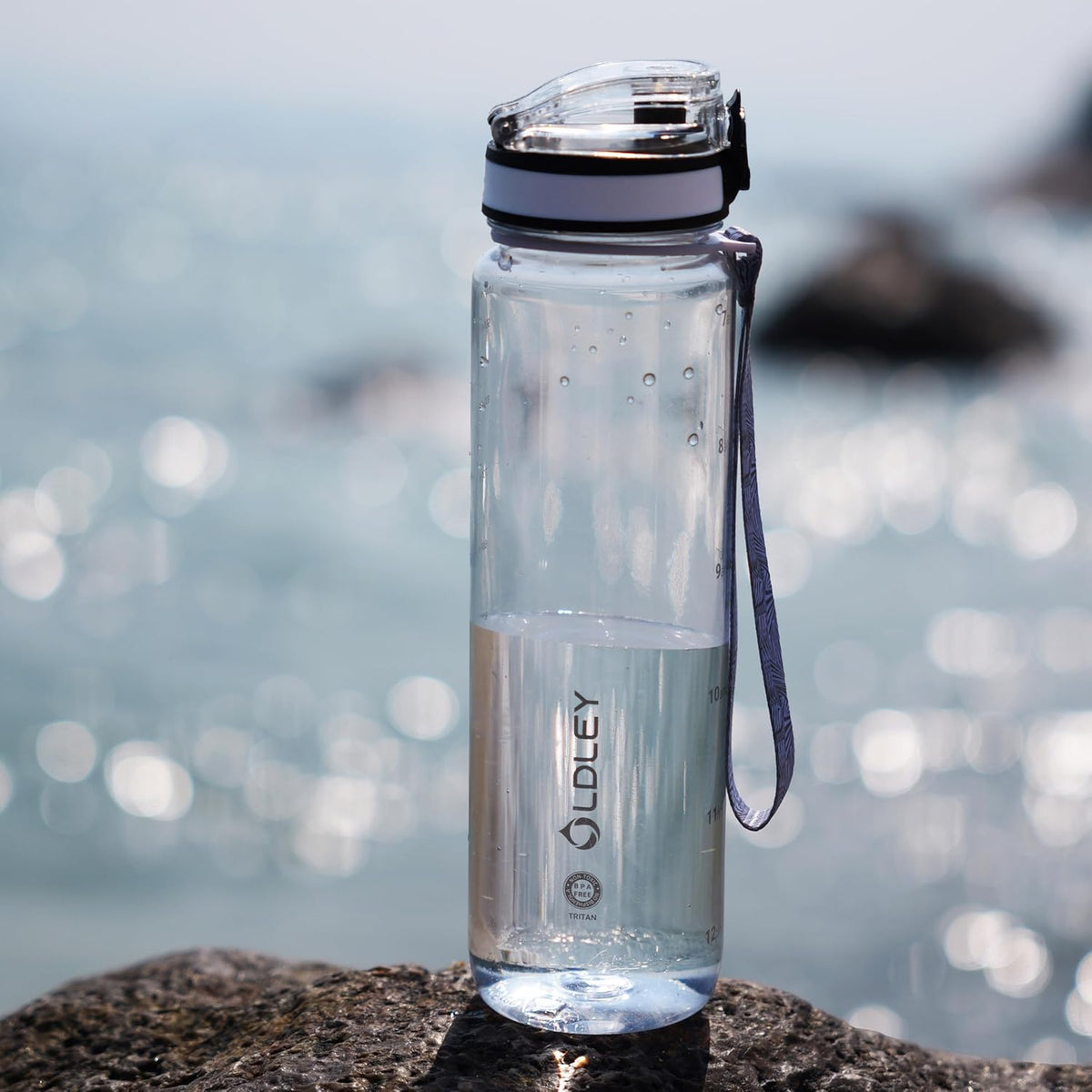 OLDLEY 32 oz Motivational Water Bottle - Leakproof, BPA-Free with Time Marker & Strap | Ideal for Gym, School, Travel