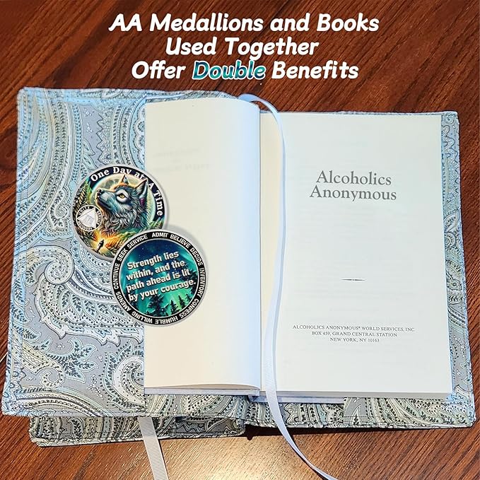 One Day at a Time 17 Year Sobriety Coin - Recovery Aurora Forest Wolf AA Coins - Addiction NA AA Chips and Medallions - Celebrate 1-30 Living Clean Narcotics Alcoholics Anonymous Gifts for Men Women