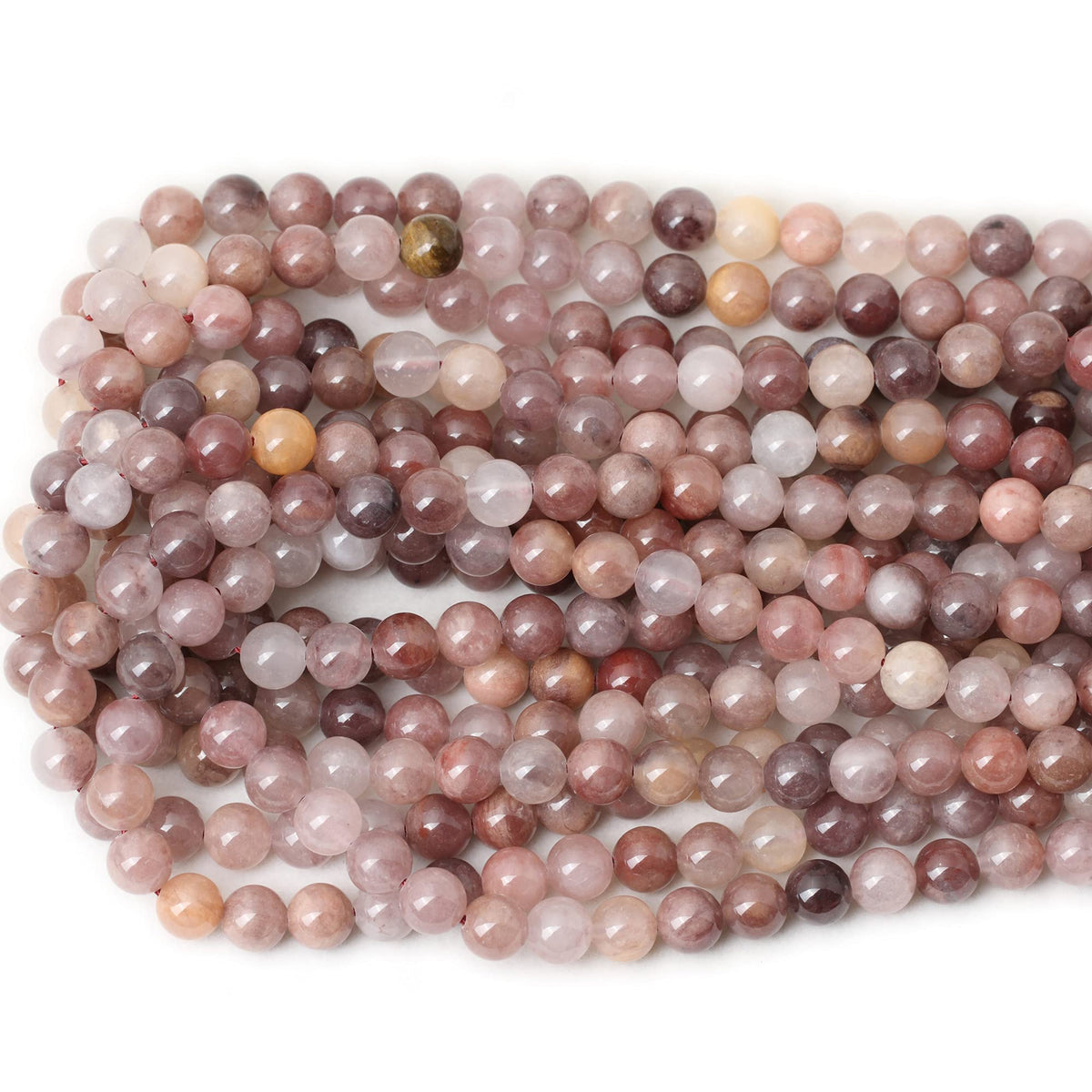 CHEAVIAN 45PCS 8mm Natural Pruple Berry Quartzite Crystal Round Loose Beads for Jewelry Making 1 Strand 15"