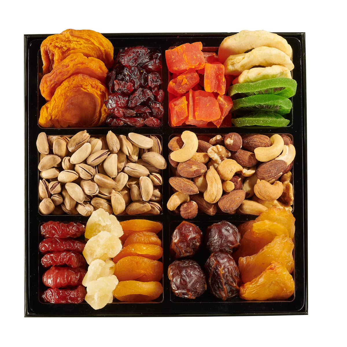 Dried Fruit & Nuts Gift Basket Arrangement Platter, Gourmet Food Snack Box, Gift Basket, Birthday Care Package, Healthy Kosher - Her Him - 12 Snackberry Assortment (Single)