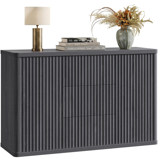 SICOTAS Buffet Cabinet with Storage 54.7" Large Modern Accent Storage Cabinet with Doors and Shelves Wooden Fluted Sideboard Credenza Buffet Table Coffee Bar for Living Room Kitchen Dining Room