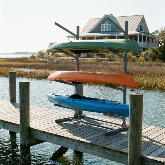 G-Watersport Pro Freestanding Kayak Storage Rack – 4 Kayak Rack & Canoe Rack – Marine Grade Outdoor Kayak – Adjustable Surfboard & Stand Up Paddle Board Holder – Adjustable Storage Stand