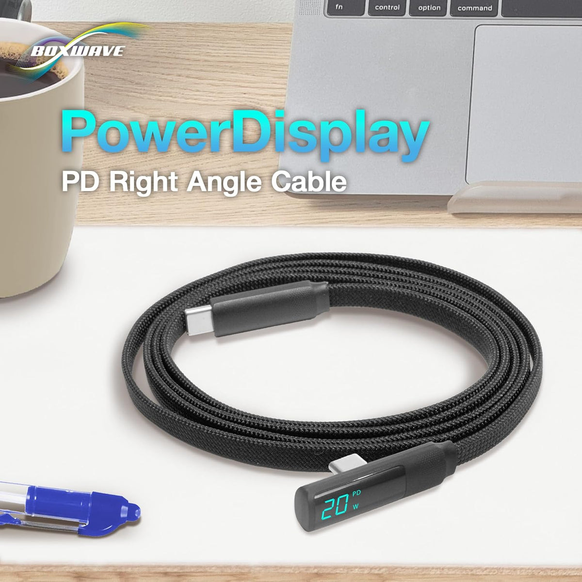 BoxWave SDS50 (5 (4ft) (100W), Cable Compatible with Innova SDS Tech Level Diagnostic in) - PowerDisplay PD Right Angle