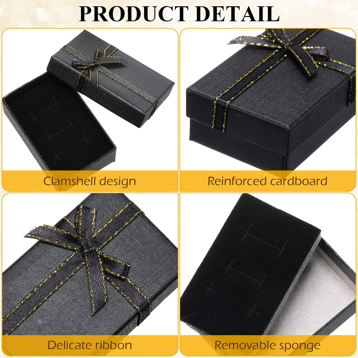 Bucherry 72 Pcs Jewelry Boxes Small Gift Boxes Bulk Cardboard Jewelry Gift Box with Bow for Ring Necklaces Earring Bracelet