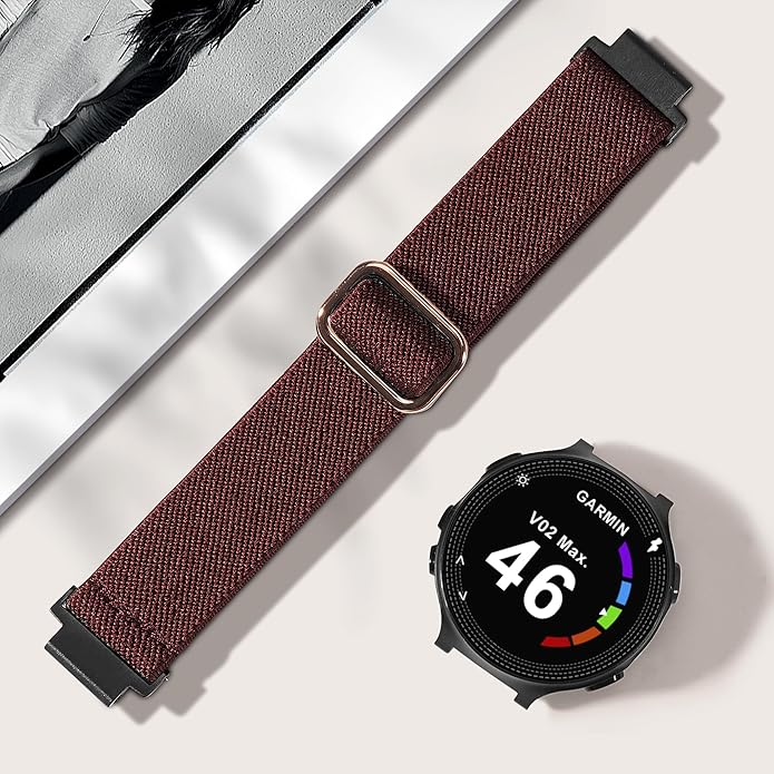 Elastic Nylon Watchband Compatible with Garmin Forerunner 235/220/230/620/630/735XT,Soft Adjustable Sport Stretchy Replacement Strap for Forerunner 235 Lite/Approach S20/S6/S5 Accessory