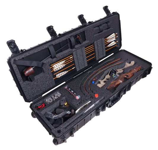 Case Club Waterproof Recurve Bow Case with Included Waterproof Accessory Box x2 (Recurve Bow)