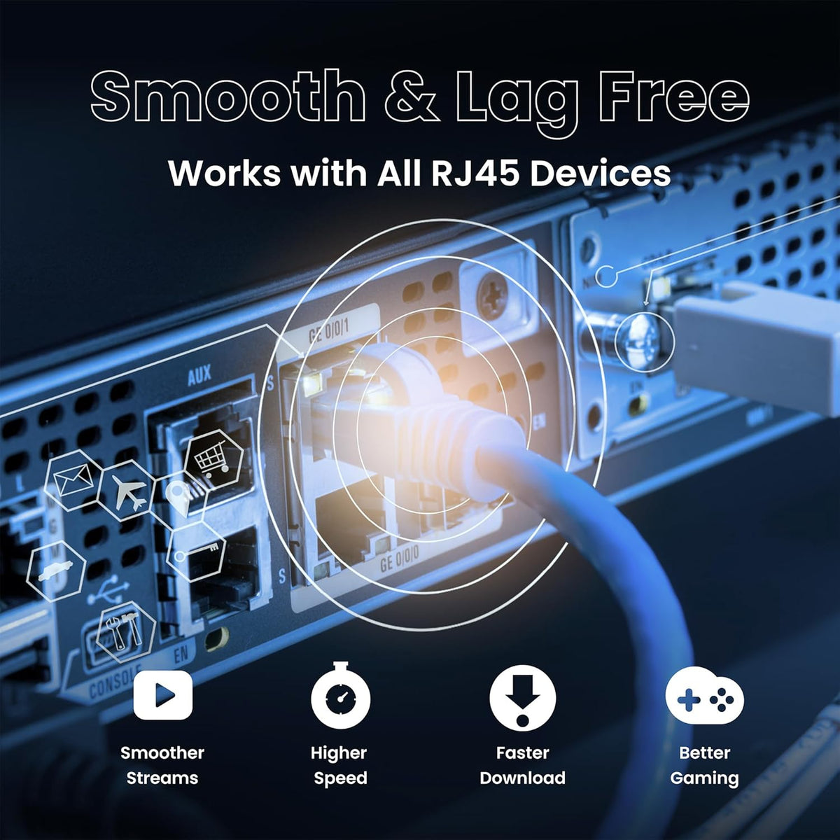 24 Pack 5e 6 RJ45 PS5, Snagless Short Cat Ethernet Cable - Ft, High-Speed Internet Network Cable, PoE, Connector