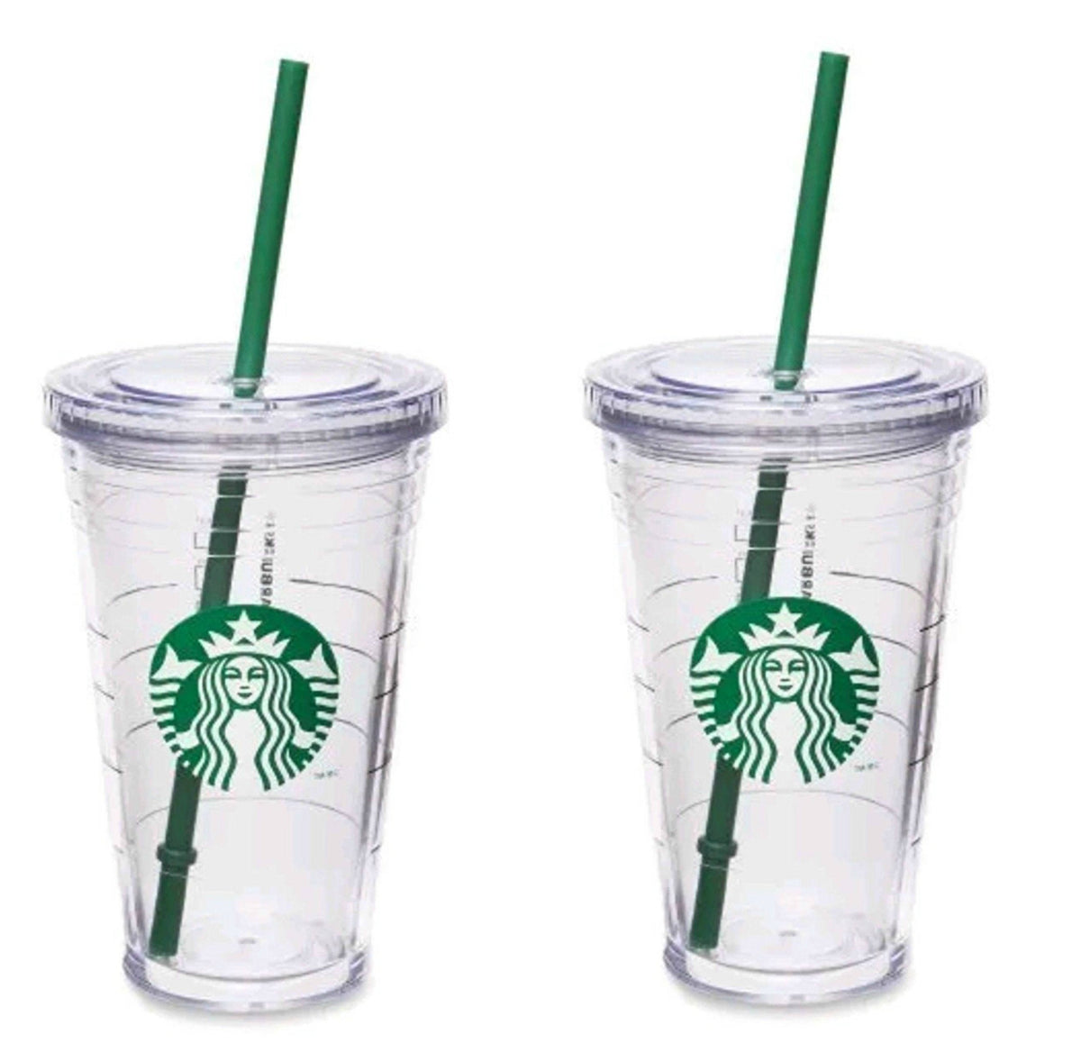 Starbucks Grande Insulated Travel Tumbler 16 OZ Double Wall Acrylic 2 Pack Set