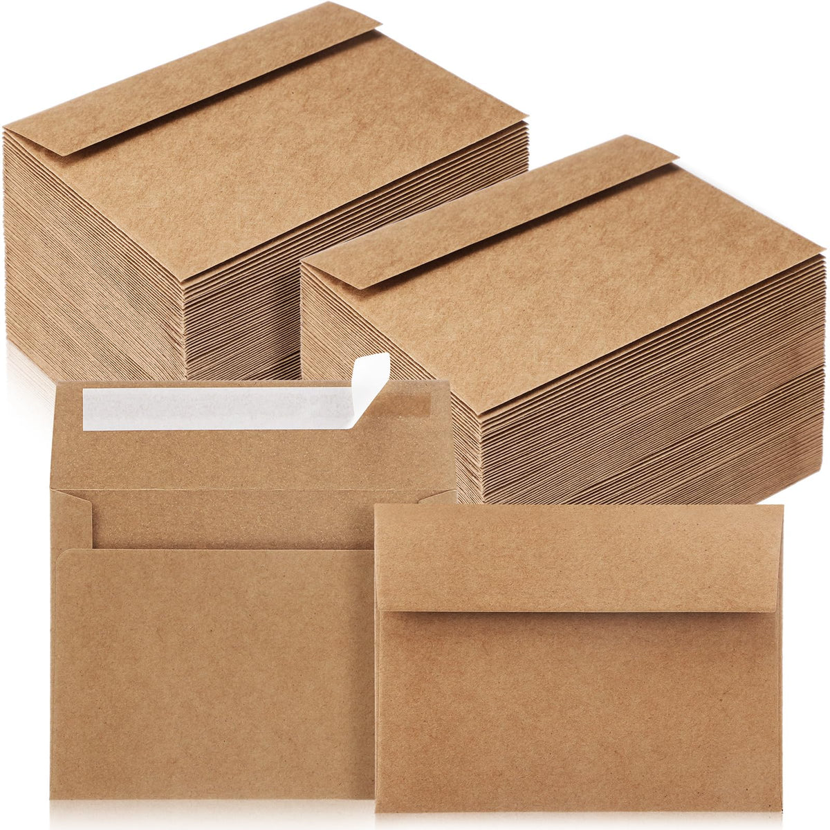 Fainne 600 Pack Brown Envelopes Bulk, Kraft Envelopes for Invitation, 120 GSM Gift Card for Office, Gift, Party, Baby Shower, Wedding (A2,5.75 x 4.375")