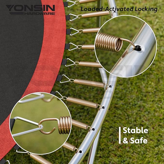 Trampoline Springs Heavy Duty with Swivel & Straight Hooks, Stainless Steel Trampoline Accessories Ideal Spring Replacement, Includes T-Hook Tool