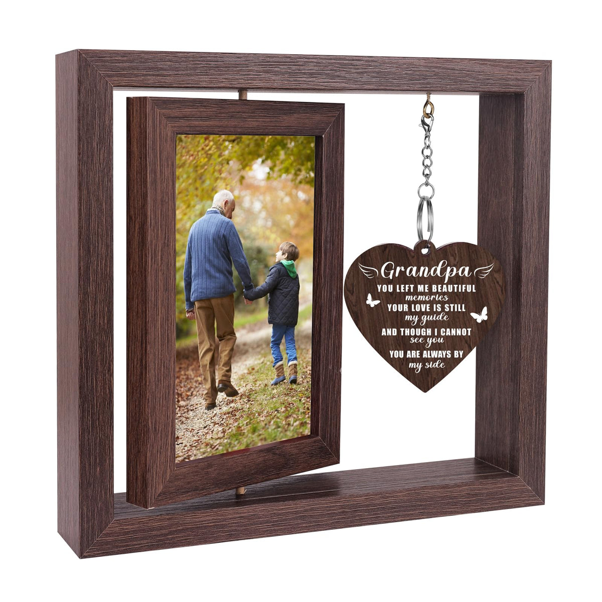 Boiveco Memorial Gifts for Loss of Grandpa, Sympathy Gift for Loss of Grandpa Memorial Picture Frame, In Memory of Grandpa Grief Remembrance Bereavement Gifts for Loss of Grandpa, Display Two 4x6 Photos
