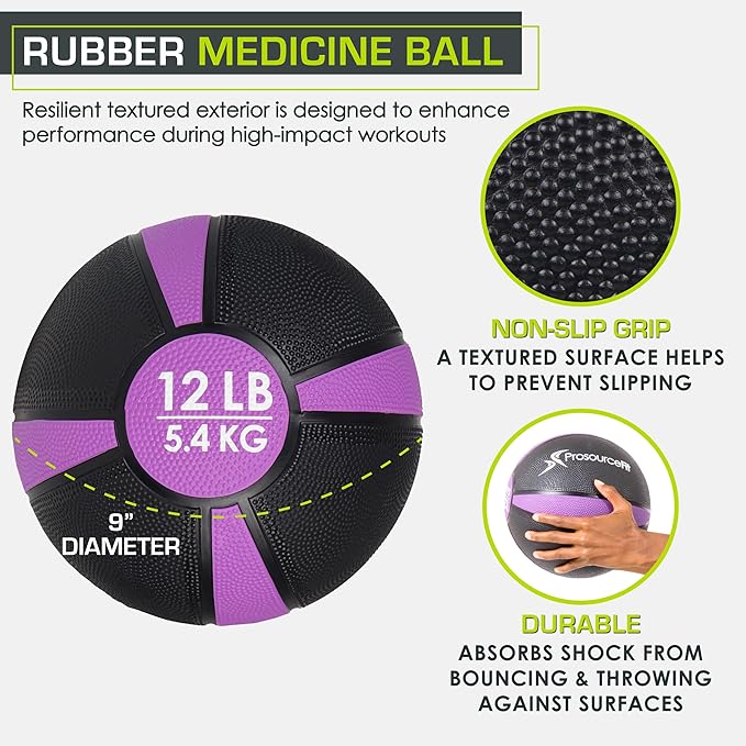 ProsourceFit Weighted Medicine Ball for Full Body Workouts