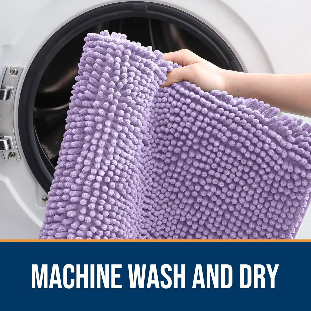 OLANLY Dog Door Mat - Absorbent Non-Slip Washable Chenille Mat for Muddy Paws | 24x16, Lavender