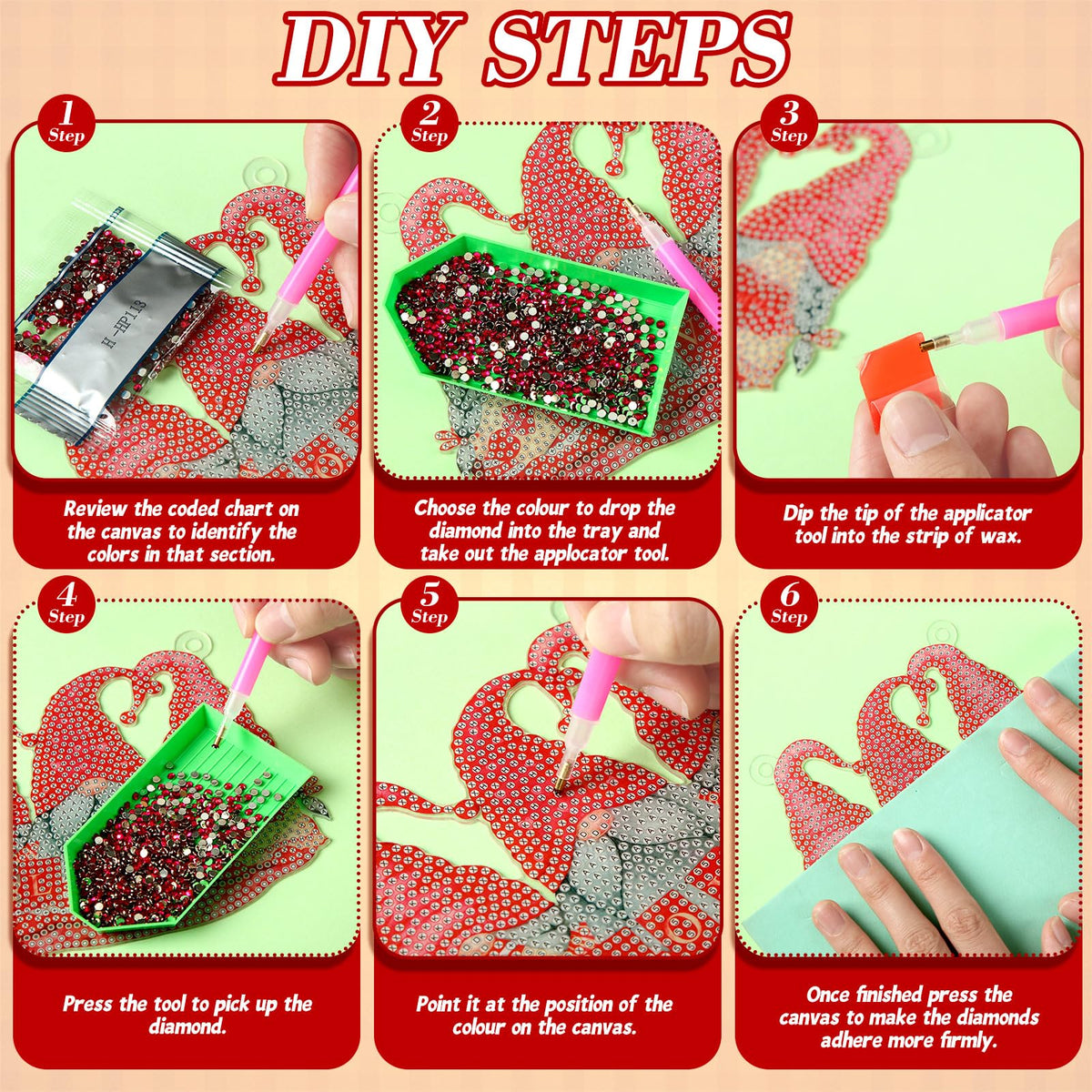 Chunful 20 Pcs Seasonal Diamond Art Wreath Kits Holidays Spring Summer 5d DIY Diamond Art Painting Hanging Sign 4th of July Ornament for Adult Office Holiday Wall Home Decoration(Gnome)