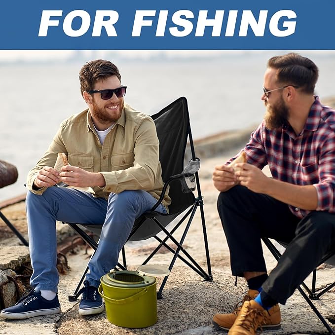 2 Pack Lightweight Camping Chairs for Adults & Teens, 250LBS Capacity Foldable Portable Chairs with Carry Bag, Compact Design for Camping, Beach, Picnics, and Outdoor Events