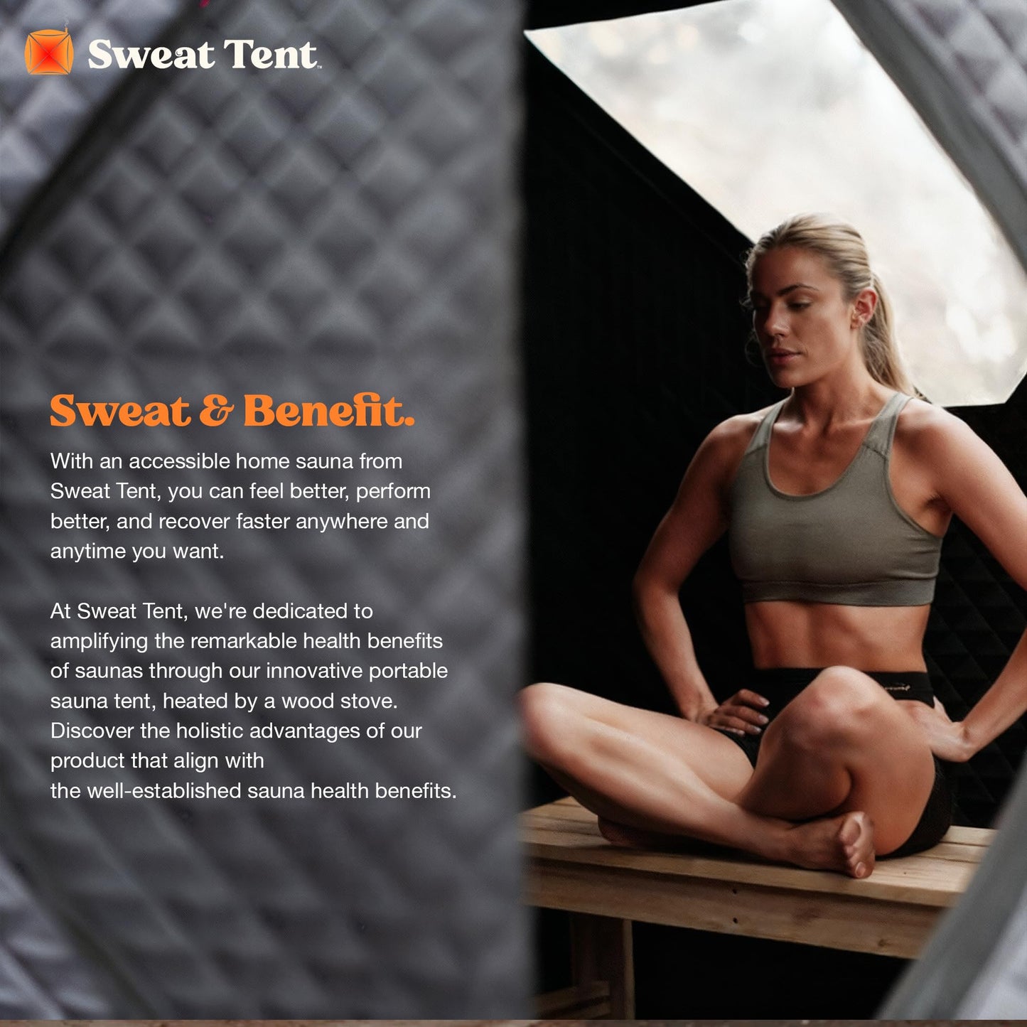SweatTent Portable Outdoor Sauna (Extra Large) – Tent Only, Accessories Sold Separately – Wood-Fired Compatible, Quick Assembly – High-Temp Recovery Sauna for 10 Adults – Backyard & Camping Use