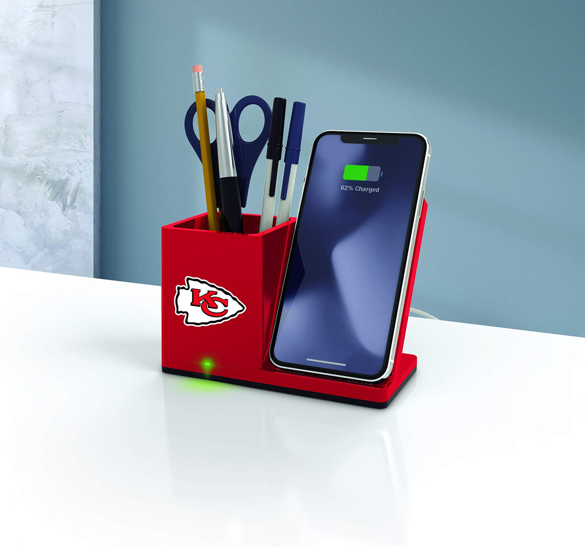 SOAR NFL Wireless Charger and Desktop Organizer, Kansas City Chiefs