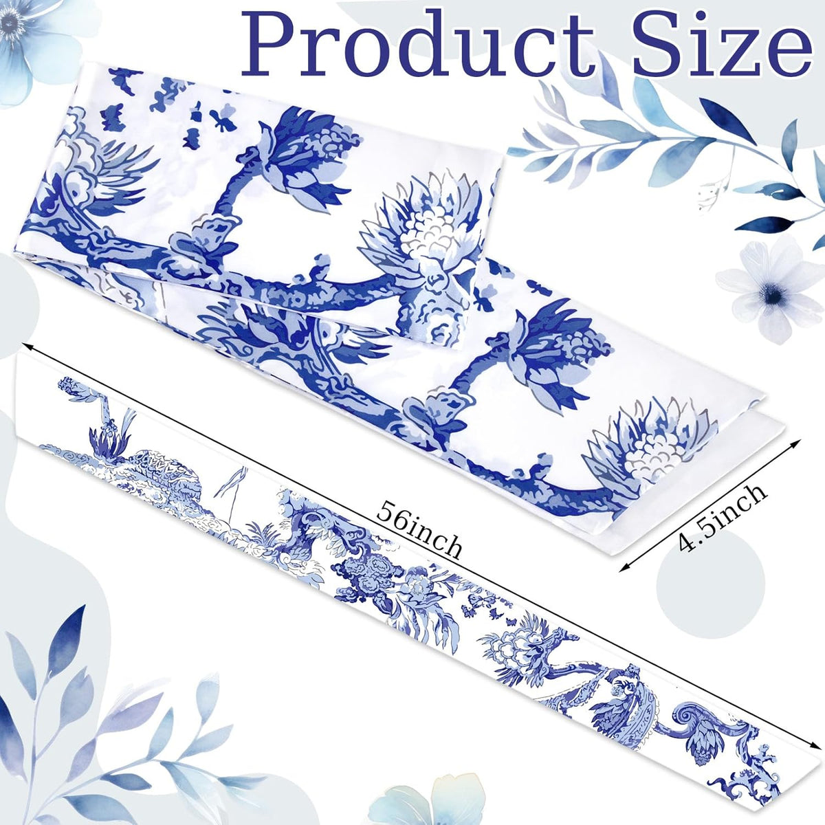 XunYee Wreath Sash Set - 6 Pcs Embroidered Monogram Decor for Indoor/Outdoor Use | Chinoiserie Design