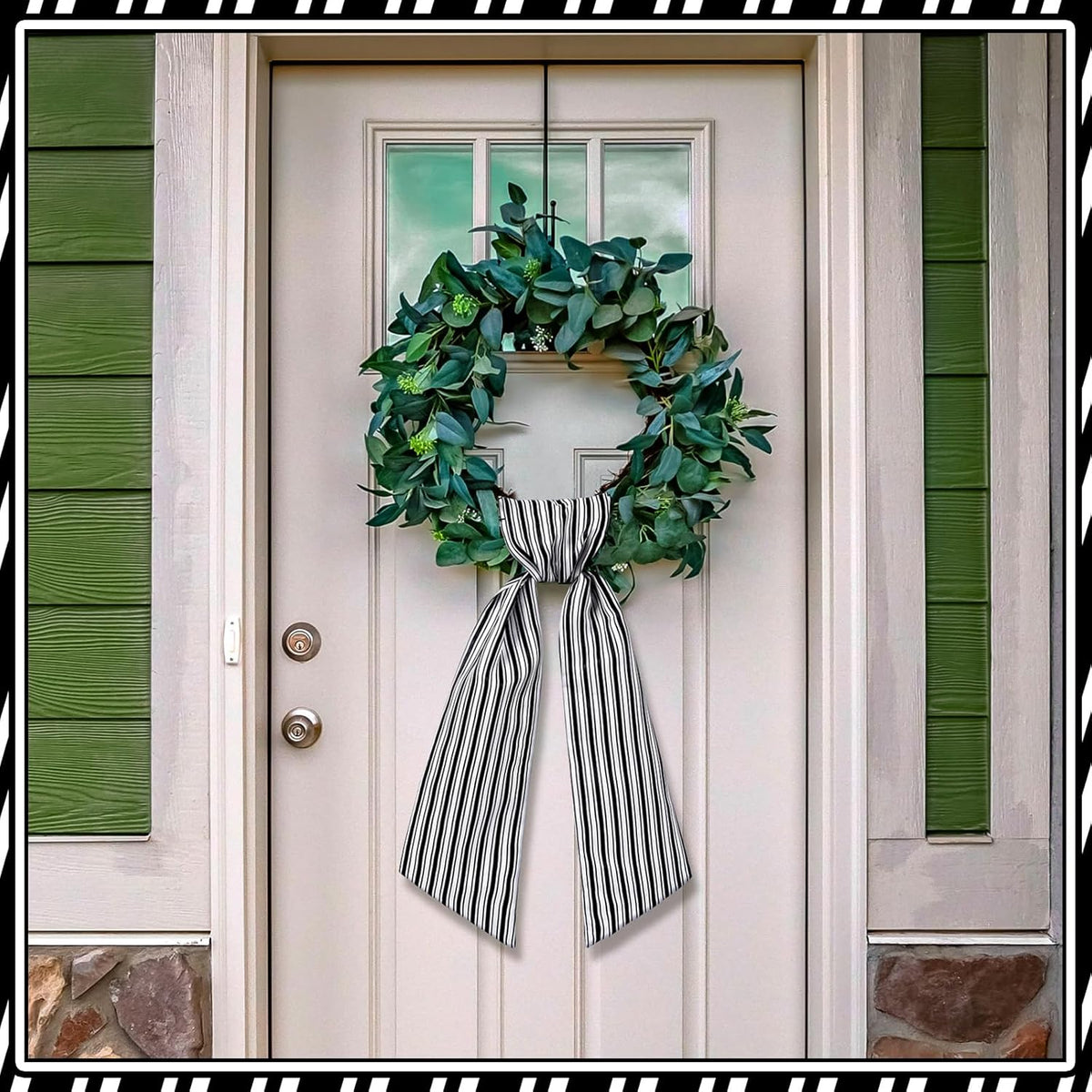 VitalCozy Wreath Sash - Chinoiserie Easter Spring Decor | 4.5" W x 56" L for Indoor/Outdoor Use
