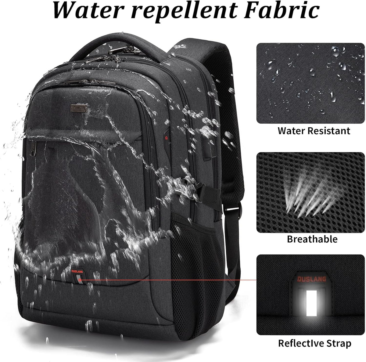 17 Inch Backpack Backpack DUSLANG Laptop for Travel Water Resistant College for Men/Women Laptop Bag with USB Charging